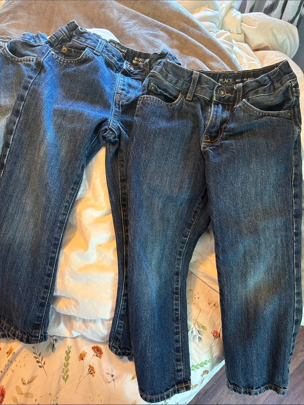The Children's Place bundle of 3 cotton adjustable boot cut jeans 5T